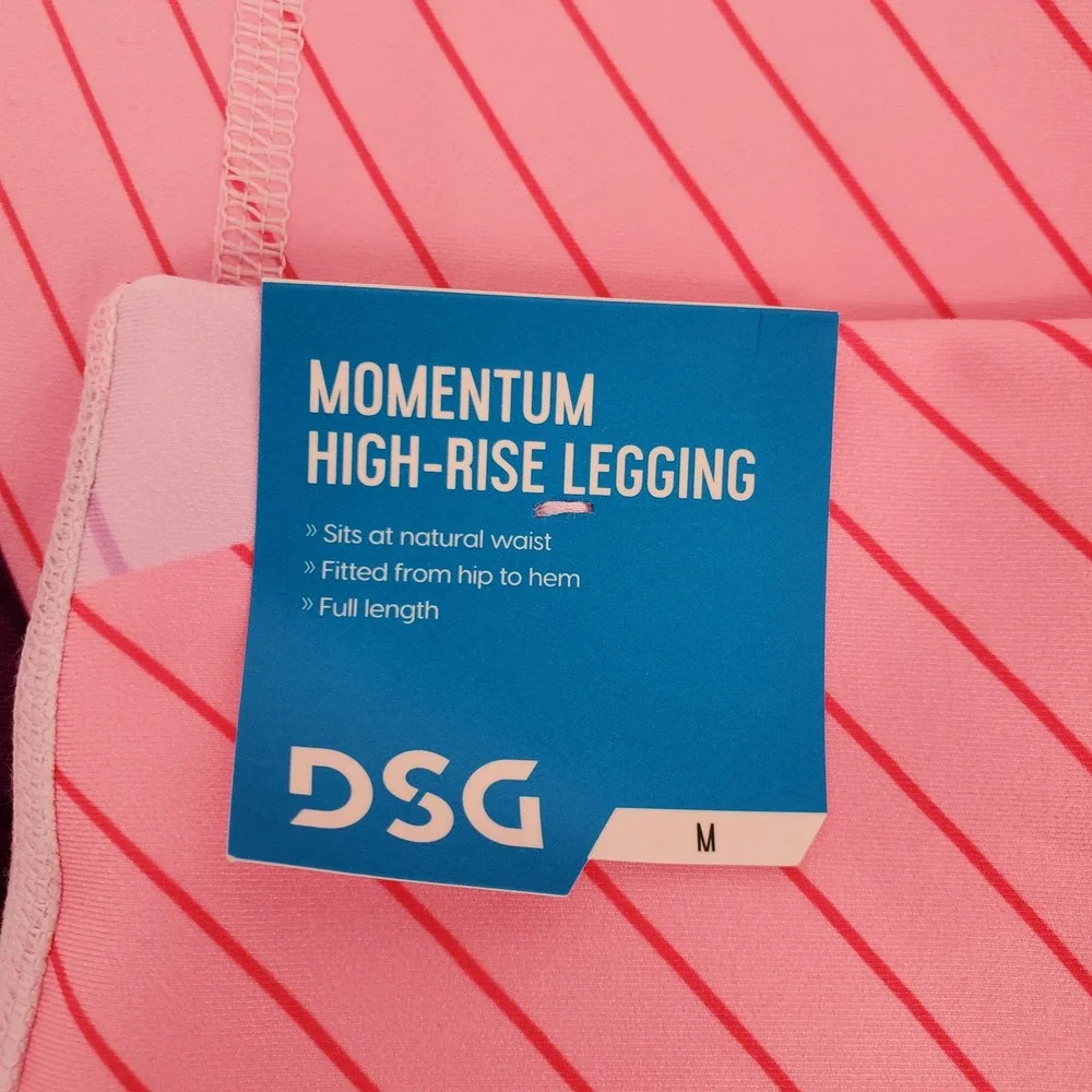 DSG Girls Medium Momentum High Rise Legging Bend It Pink‎ Multi Color Activewear